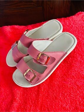 Pink Buckle Slide Sandals - Comfortable Women’s Slides